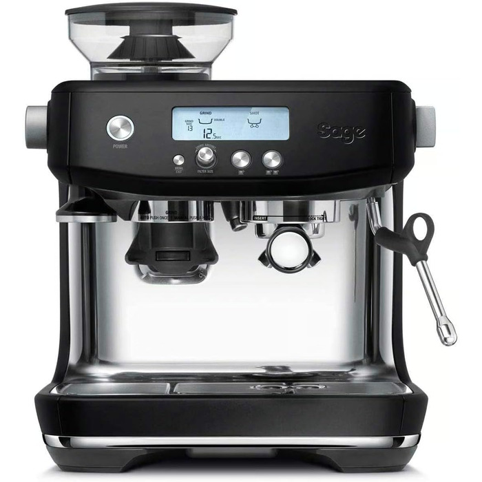 Sage - The Barista Pro - Coffee Machine with Manual Milk Frother - Black Truffle Black Truffle Single
