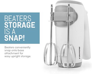 Електричний міксер для кухні Elite Gourmet EHM-003X Ultra Power, 5 швидкостей, білий