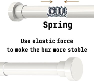 Штанга для душу без свердління, нержавіюча сталь, регульована, 85-160 см, діаметр 25 мм, срібляста