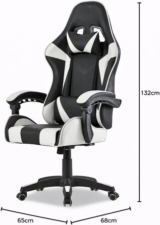 Геймерське крісло Walden Ergonomic для офісу та комп'ютерних ігор, зелено-біле, з регульованою спинкою та висотою