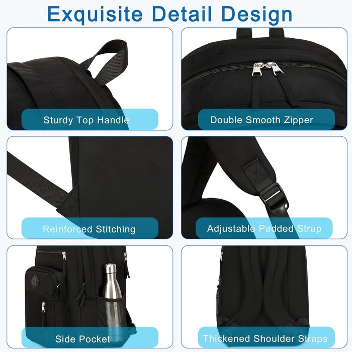 Чорний рюкзак для ноутбука 15.6