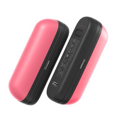 Ручний обігрівач OCOOPA UT2S Mini, 5200mAh, 2 шт., Магнітний, Електричний, Перезарядний, для кемпінгу та активного відпочинку, подарунок для жінок та чоловіків (чорний, рожевий)
