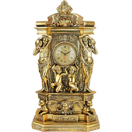 Design Toscano Chateau Chambord Classic Fireplace Clock, Polyresin, Gold-Finish, 51 cm