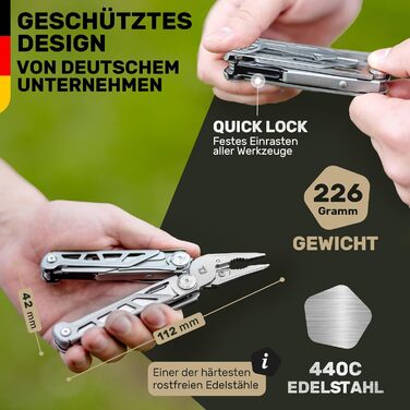 Мультитул преміум-класу з нержавіючої сталі: мультифункціональний ніж для виживання, кемпінгу та активного відпочинку (28 функцій)