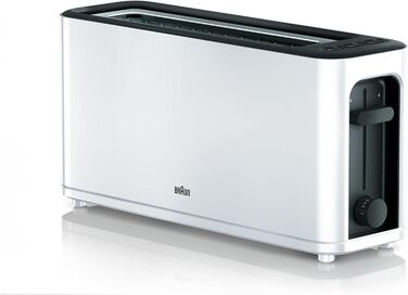 Тостер Braun HT3100WH, 1000 Вт, 7 режимів, білий, 1 слот