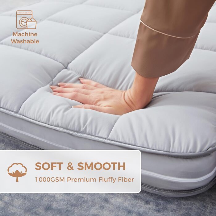 Кемпінговий матрац Jamdok з піни Memory Foam, складаний футон, знімний бавовняний чохол, праний у машині, гостьовий матрац для сну та підлоги, сірий, 190x75 см