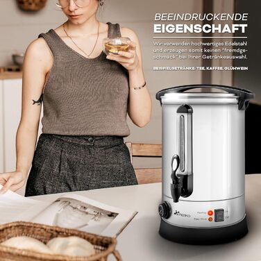 Glow Wine Cooker 6.8L / 1500W Canning Machine made of Stainless Steel, Glow Wine Kettle, Glow Wine Machine, Hot Beverage Machine, Hot Water Dispenser