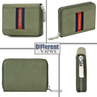 Чоловічий шкіряний гаманець з RFID-блокуванням Hornbull | Вертикальний картхолдер з блискавкою