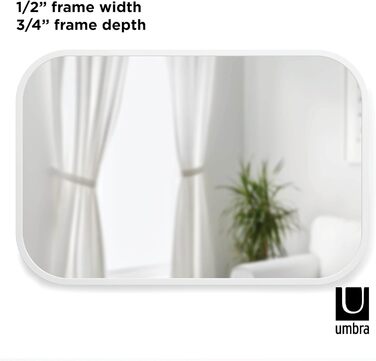 Дзеркало настінне Umbra Hub, 61 см, біле - для передпокою, ванної кімнати, вітальні