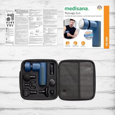 Масажер Medisana MG 200 Mini: 4 насадки, 5 рівнів інтенсивності, Hot & Cold функція