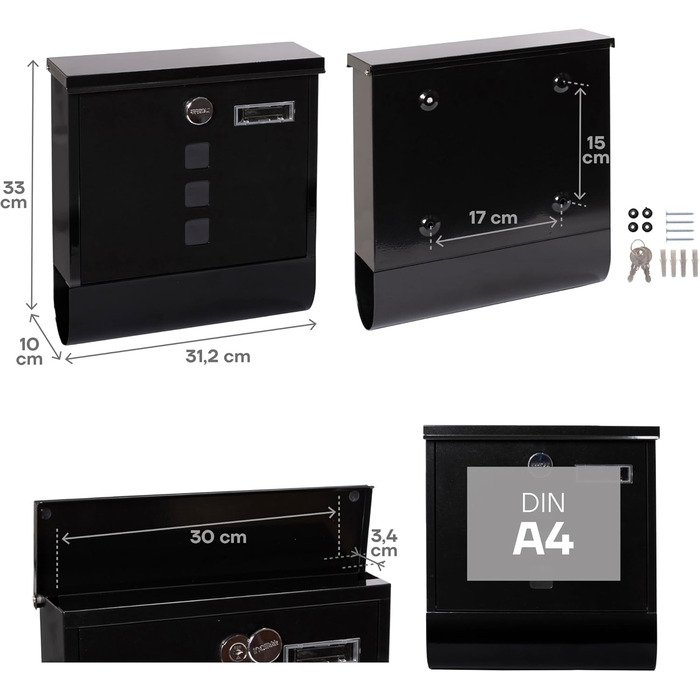 Поштовий ящик ARREGUI Chance E7005 сталевий антрацит з газетницею (DIN A4)