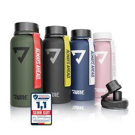 Термофляга ABOVE Edelstahl 1л оливкова: нержавіюча сталь, BPA-free, 12 год гаряче/24 год холодне, для фітнесу, спорту, активного відпочинку