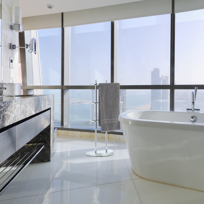Relaxdays Towel Rack Chrome Three-Arm