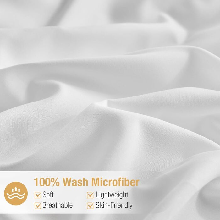 Комплект постільної білизни Lekesky 135x200 (4 шт.) - сірий, квітковий принт, поліестер мікрофібра, з блискавкою