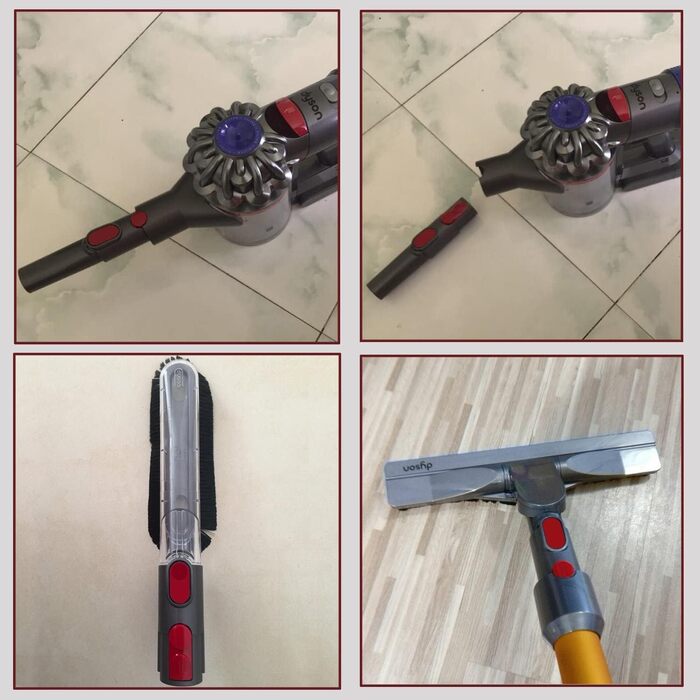 Набір аксесуарів для пилососів Dyson V8, V7, V10, V6, DC19, DC29, DC34, DC33, DC35, DC62: шланг, щітки, насадки (6 в 1)