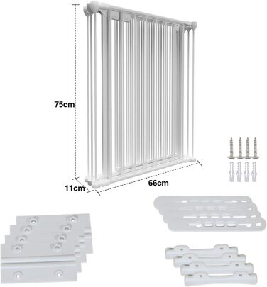 Захисне ґратка для каміну, 310 см, металева, з дверцятами. Захист від вогню, сітка-бар'єр, для дітей, білий.