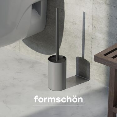 Силіконова щітка для унітазу SAVEGA з нержавіючої сталі та захистом від бризок - сірий колір