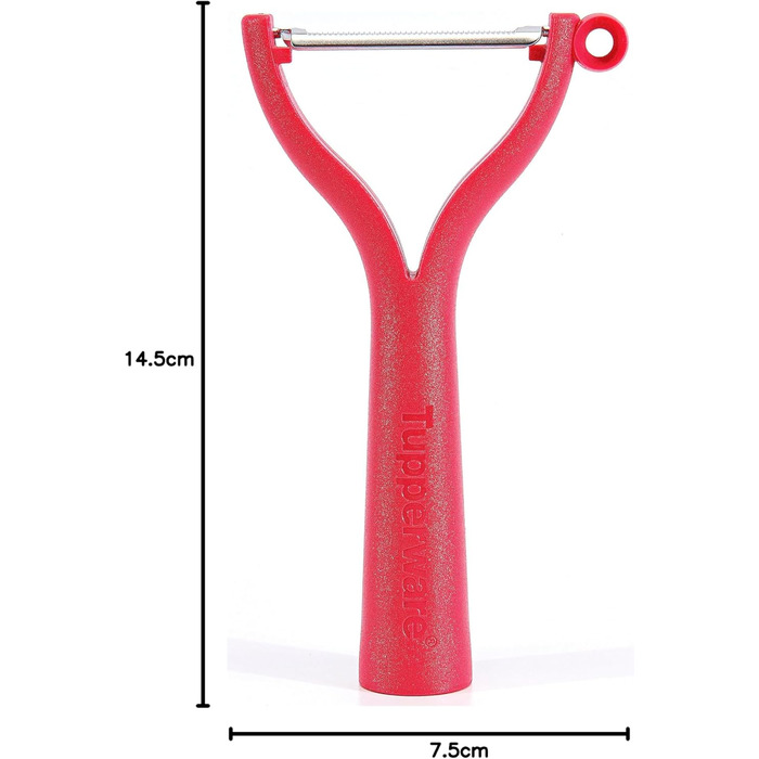 TUPPERWARE Universal Peeler (2) Red D119 Flat Grind Wavy Grind