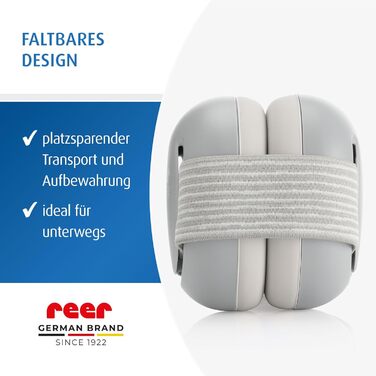 Наушники для захисту слуху Reer SilentGuard для немовлят, сірі. Безпечні, м'які, легкі, з можливістю росту.