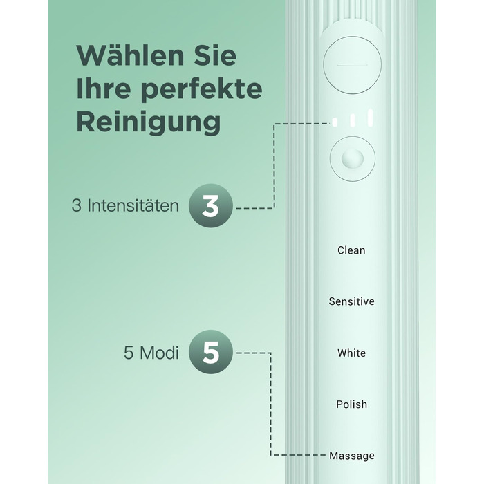 Електрична зубна щітка Sonic для дорослих і дітей, 5 режимів чищення, 8 насадок, кейс для подорожей