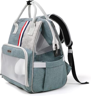 Рюкзак для котів та маленьких собак Galatée, дихаючий, для подорожей, походів, кемпінгу (світло-сірий)