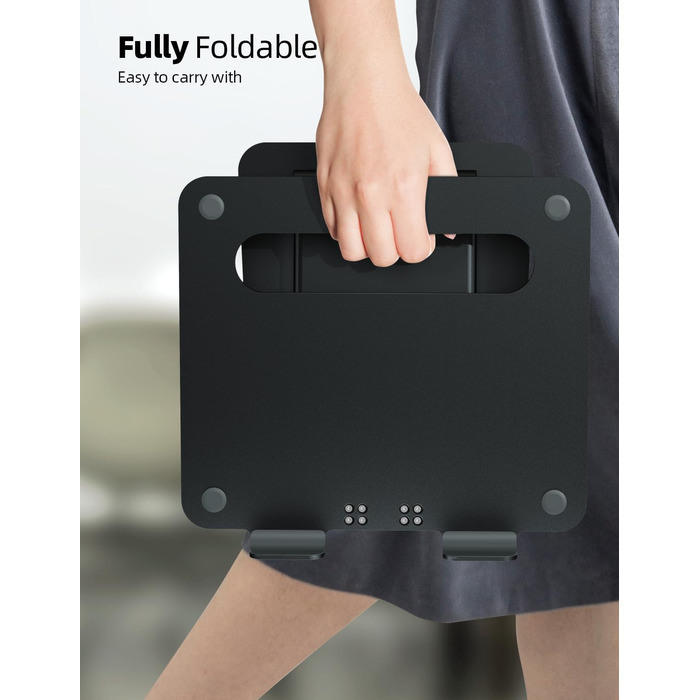 Підставка для ноутбука NULAXY, регульована висота, чорна. Сумісна з MacBook та іншими ноутбуками 10-17