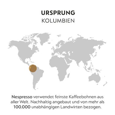 Кава Nespresso Original Colombia | Арабіка середнього обсмаження з Колумбії | Ідеально для еспресо та лунго | Сумісна з капсульними машинами Nespresso Original | 100 капсул