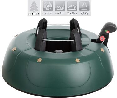 Підставка для ялинки BRANDSSELLER до 2 м з підвісною системою та фіксатором - зелена