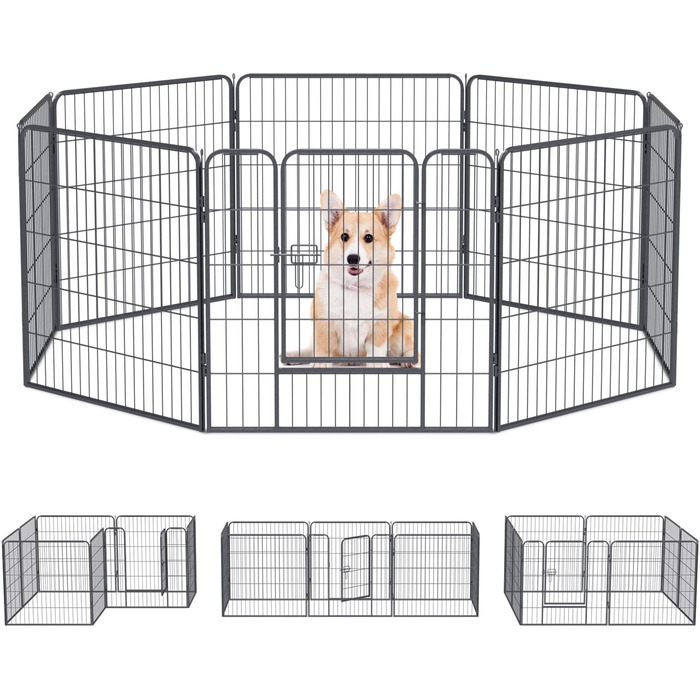 Вольєр для цуценят, 60 см, для дому та вулиці, 8 штук (80W x 80H)