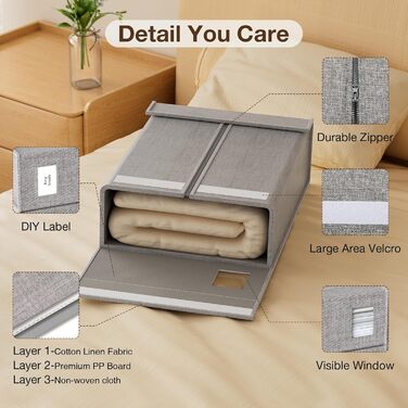 Коробки для зберігання під ліжко MIXC, 4 шт., 100л з кришкою, 30*39*12 см, для одягу та постільної білизни