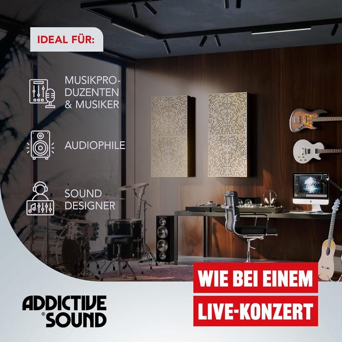 Акустична панель Addictive Sound Binary Diffuser Hybrid: гібридний дифузор та абсорбер (бінарний алгоритм 250-9300 Гц), дерево, 120x60x11,5 см, коричневий