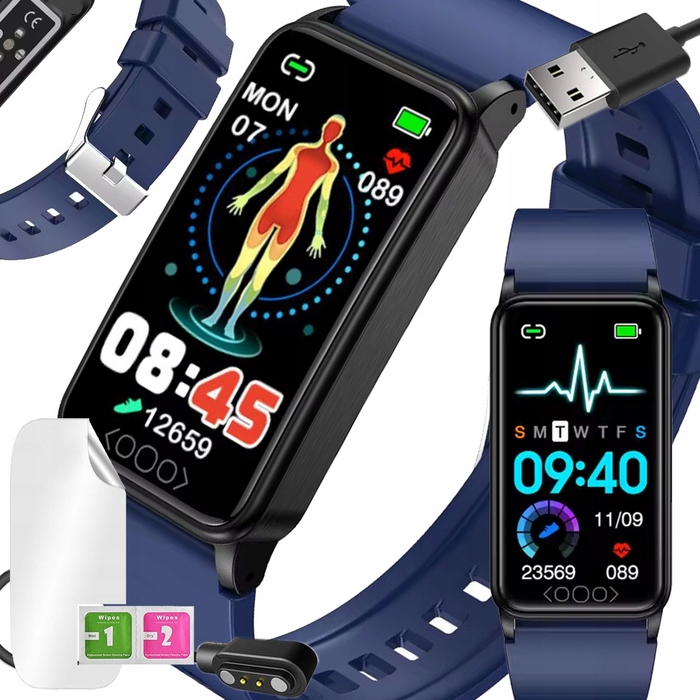 Смарт-браслет Smart-Trend: вимірювання глюкози, температури та ЕКГ, синій