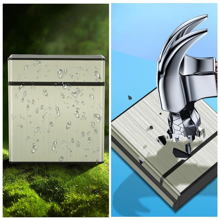 Металеве тютюнотримач для 40 сигарет, великий, з магнітною кришкою, золотий (для жінок та чоловіків)