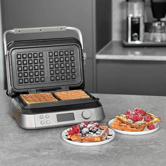 KLAMER Heart-Shaped Waffle Maker, Heart-Shaped Waffles, 5 Settings, High-Quality Non-Stick Coating, Easy Cleaning, 1,000W, Black