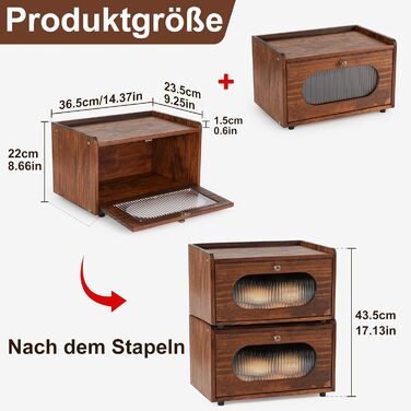 Бротокришка GUUSII HOME з дерева, 36.5x23.5x22 см (колір: коричневий)