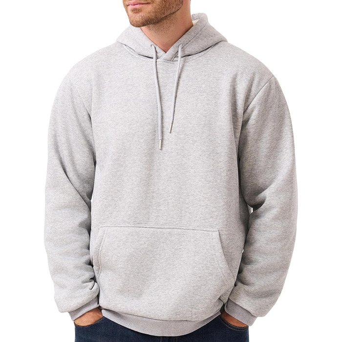 Чоловічий світшот з капюшоном, теплий, сірий (XXL)