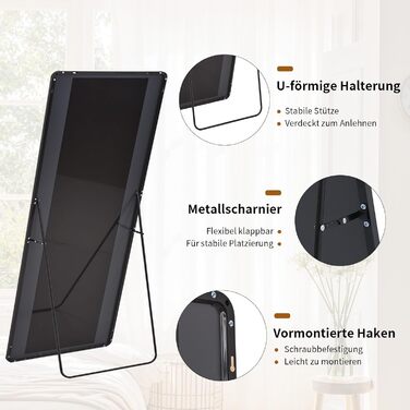 Koonmi Rounded Corner Full Length Standing Mirror