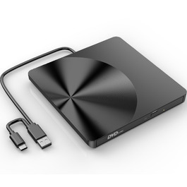 Зовнішній CD/DVD-привід USB 3.0, портативний DVD-RW записувач для ноутбука, ПК, MacBook Pro (Windows, Linux, macOS)