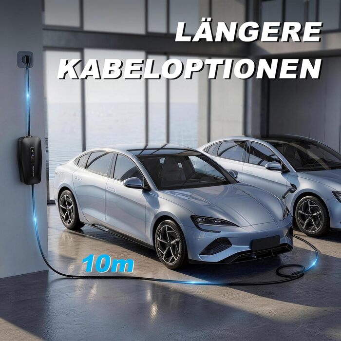 Кабель для зарядки електромобіля Type 2 Schuko 16A 3.68kW, 10м, IP65, для Tesla Model Y/3, Volvo XC60, VW ID.3/4 та плагін-гібридів