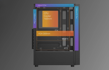 Корпус для комп'ютера Darkflash A290 Midi Tower ATX, чорний, з вікном
