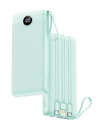Power Bank VRURC 20000mAh з USB-C, 22.5W, LED дисплей - Зовнішній акумулятор для iPhone, Huawei та інших (Зелений)