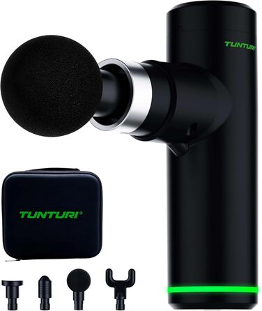 Масажер Tunturi MG30 Mini: портативний, тихий, 6 швидкостей, 4 насадки