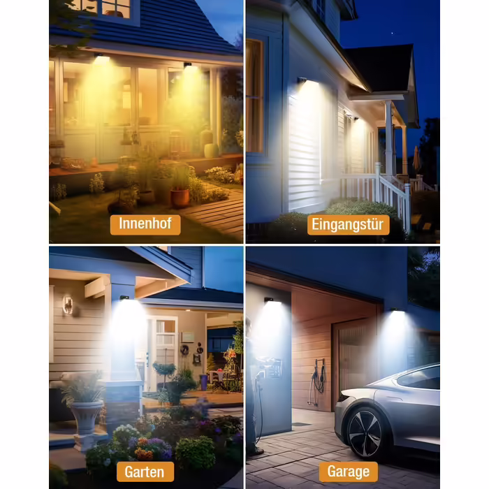 Vighep Outdoor Lamp with Motion Sensor, 3000K-6500K Warm Neutral to Cool White 24W LED Spotlight Outdoor Super Bright with 3 Lighting Modes, IP65 Waterproof Floodlight for Garage, Garden, Yard, Entrance Door