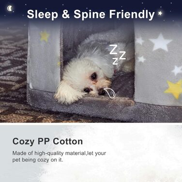 Будка для собак маленьких порід зі зірковим малюнком, L, сіра - зручна та стильна кімната для вашого улюбленця