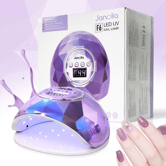 Лампа для сушіння нігтів Janolia 86W UV LED з сенсором та LCD дисплеєм для гель-лаку. Професійна лампа для нігтів з 4 таймером, підходить для гель-лаку.