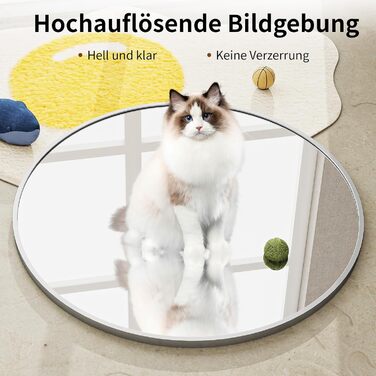 BEAUTYPEAK Круглий дзеркало 60 см срібного кольору з алюмінієвою рамою, безпечне для ванної кімнати, для спальні, вітальні, 60x60 см