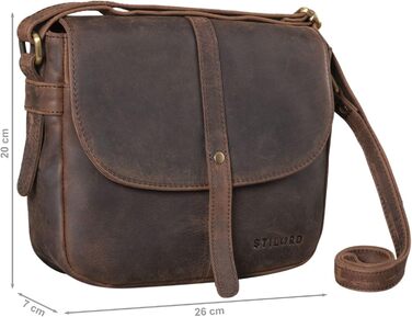Стильна жіноча сумка-месенджер STILORD Kira з натуральної шкіри вінтаж, колір коньяк (Zamora - коричневий) для вечірок та міста