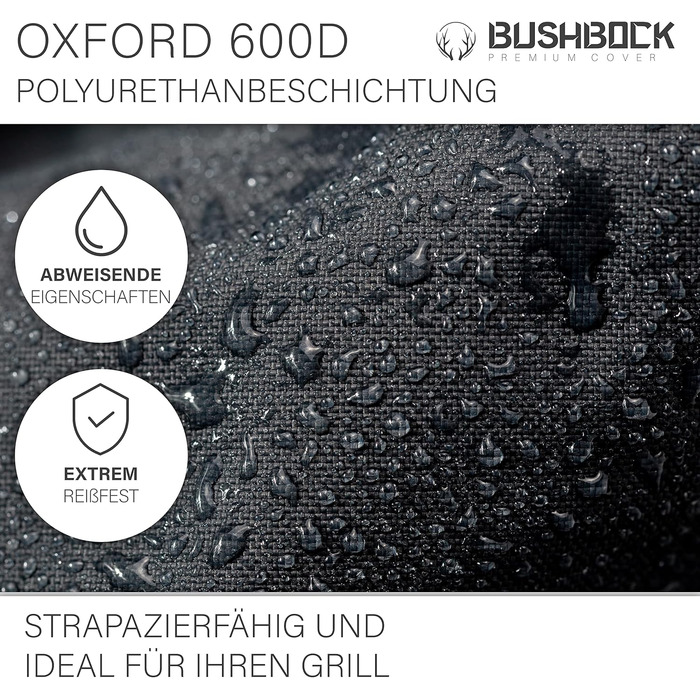 BUSHBOCK Преміум чохол для гриля Weber Spirit 210/215, водонепроникний, захист від УФ, 80x70x115 см, чорний, аксесуари для газового гриля