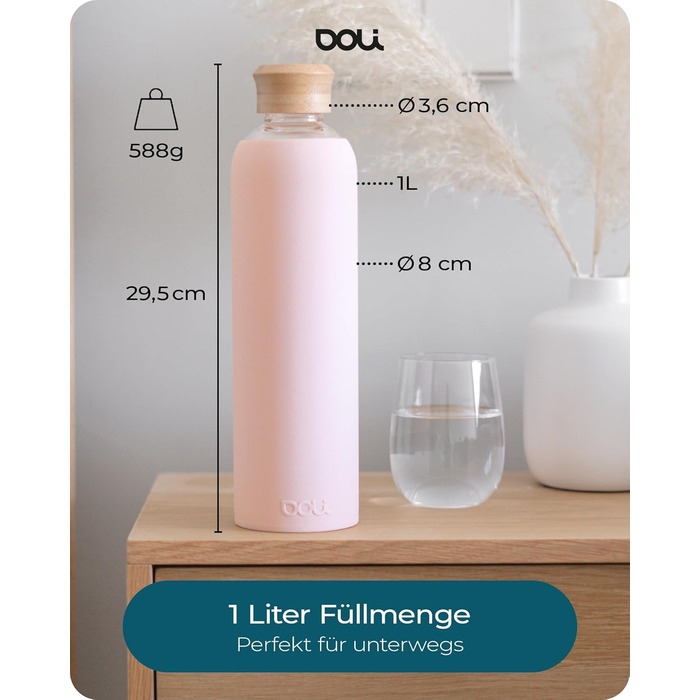 Doli Stainless Steel Water Bottle with Silicone Sleeve - Ideal for Hot & Carbonated Drinks - Absolutely Leak-Proof - Dishwasher Safe - BPA-Free