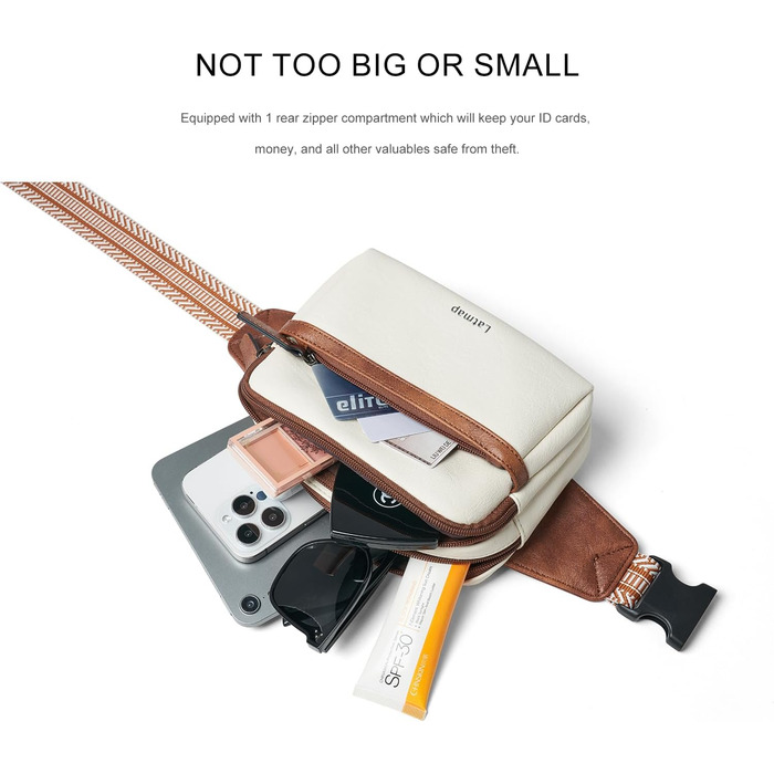 Women's Fanny Pack Small, Crossbody Bag Women's PU Leather Theft-Proof Bag Waterproof Belt Bag Women's Hip Bag for Outdoors, Travel, Cycling, Beige